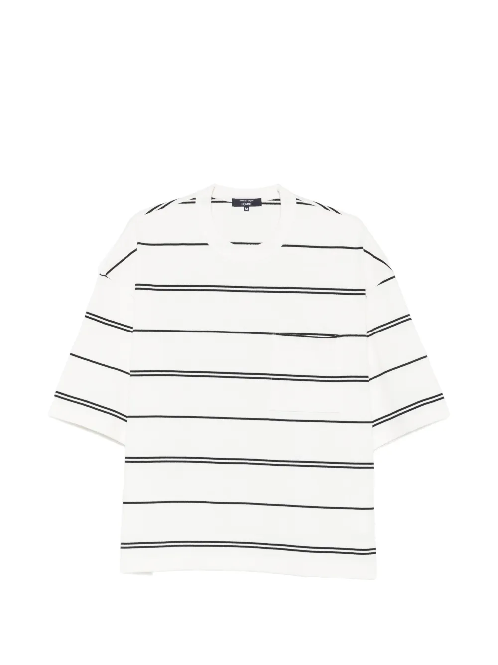 Comme des Garçons Homme striped chest-pocket T-shirt - Bianco