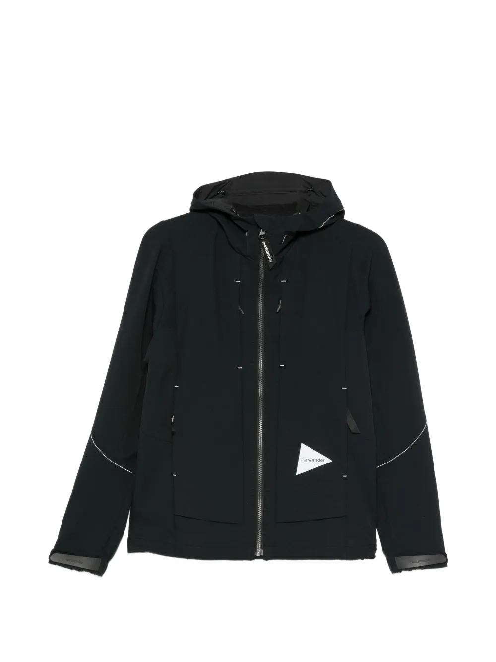 and Wander hooded contrast-stitch jacket - Nero