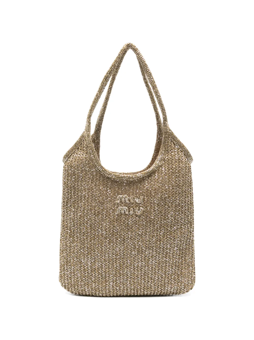 Miu Miu sequin-embellished shoulder bag - Gold
