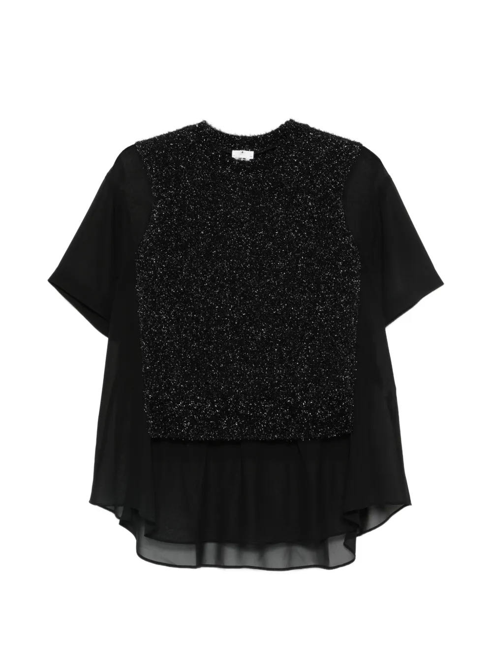 Noir Kei Ninomiya embellished layered blouse - Nero