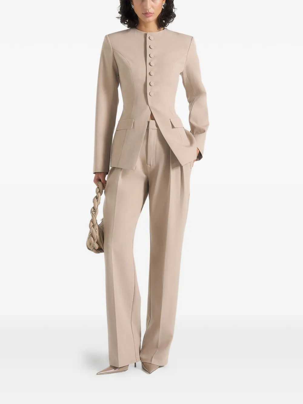 Manière De Voir Harper top met afneembare kraag Beige
