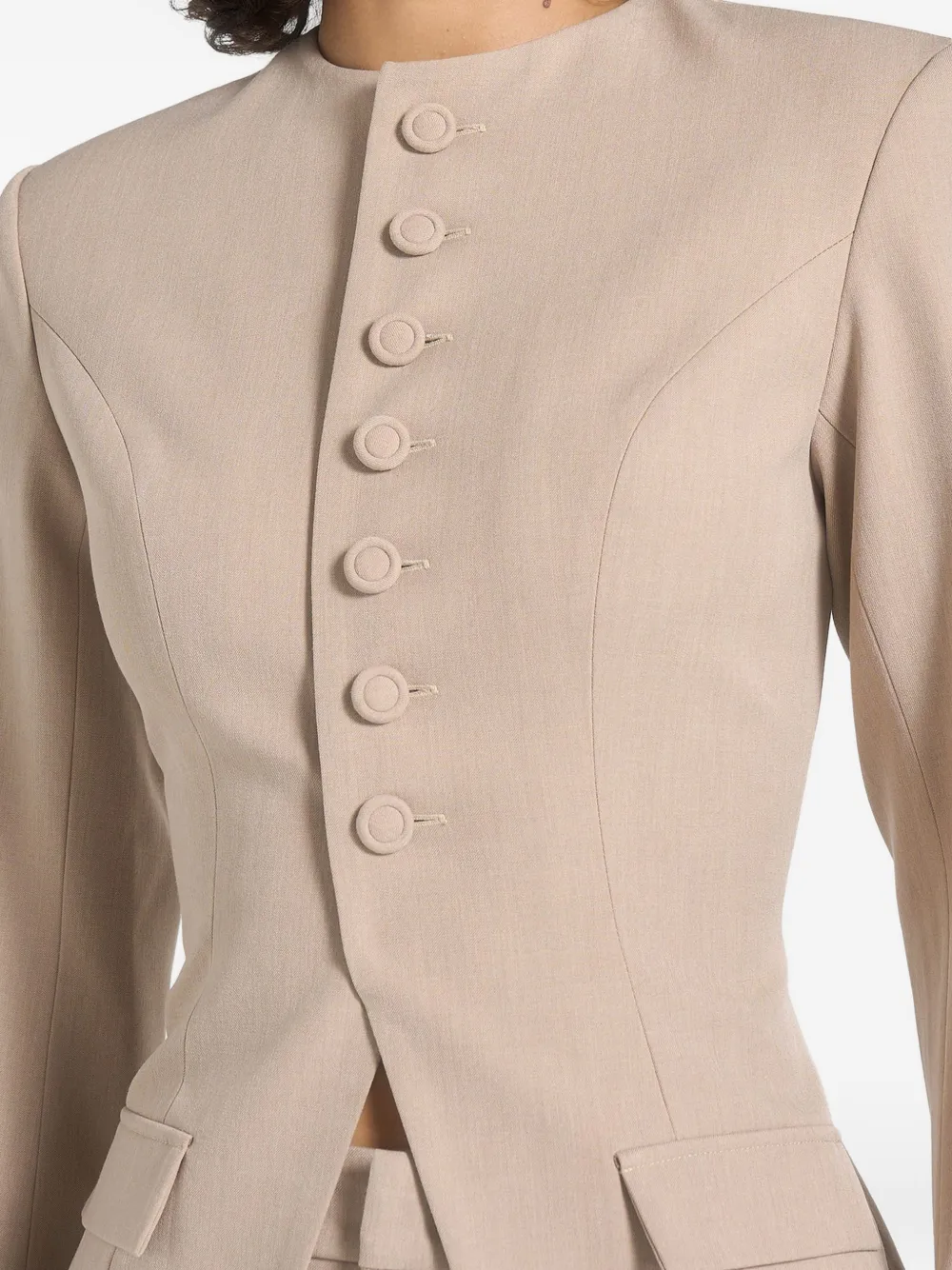 Manière De Voir Harper top met afneembare kraag Beige