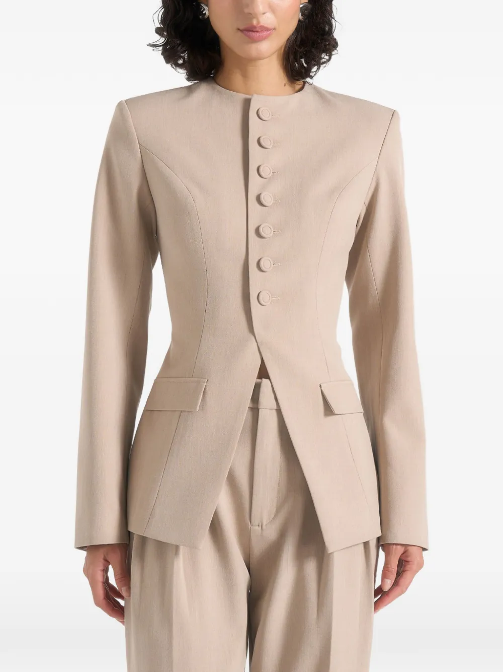 Manière De Voir Harper top met afneembare kraag Beige