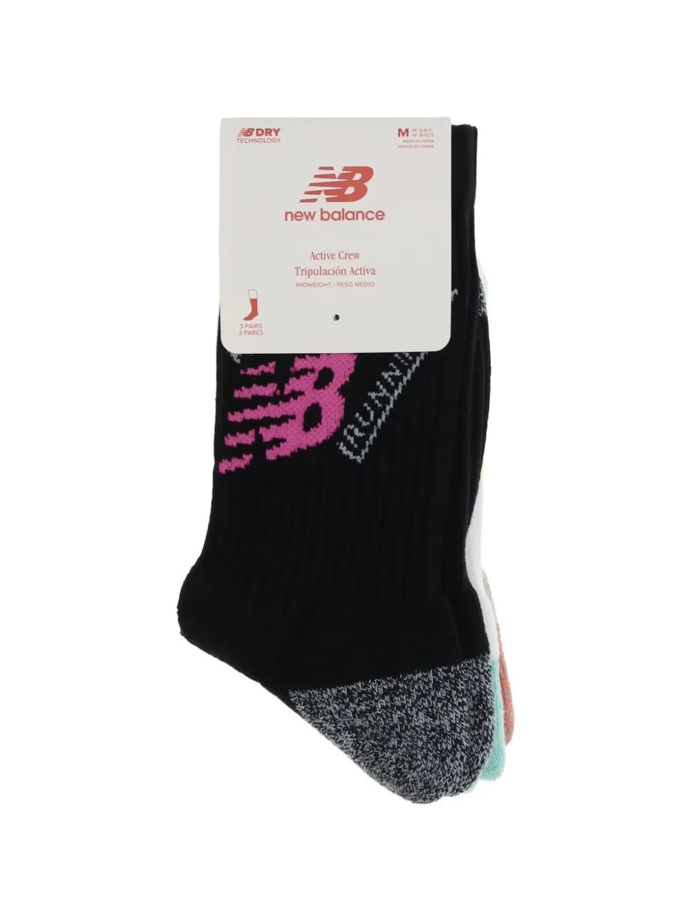 New Balance Activeg ribbed-knit socks pack (pack of three) - Nero