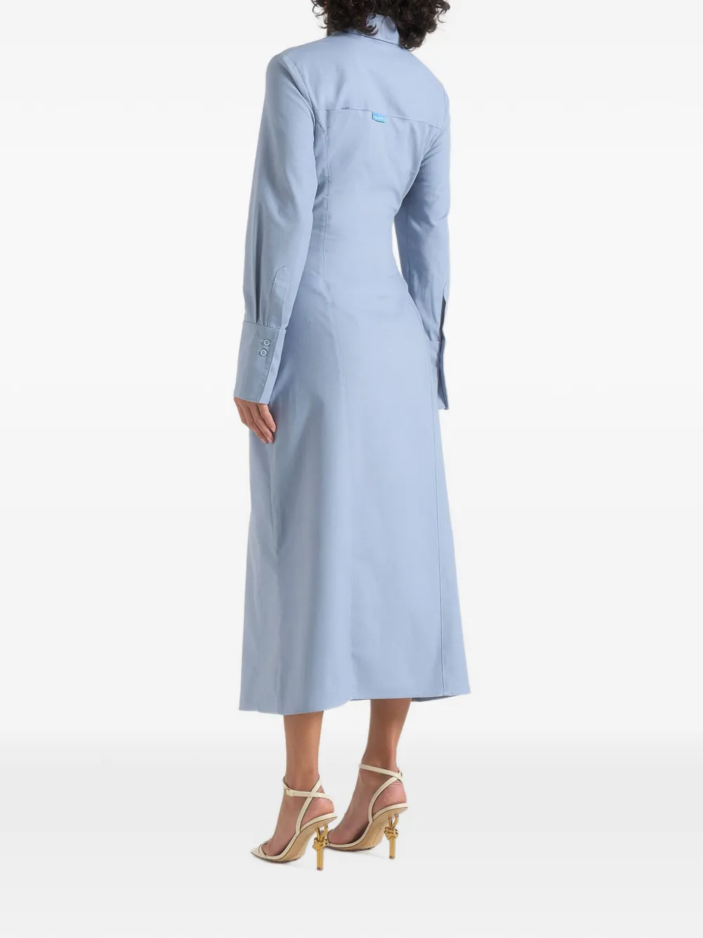 Manière De Voir Fern midi-jurk met gestrikte taille Blauw