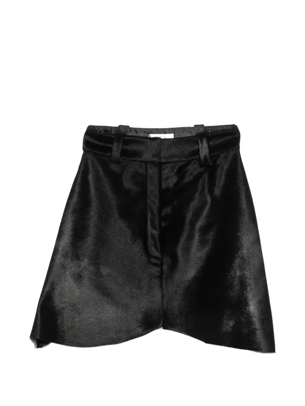 Vestiaire d'un Oiseau Libre asymmetric pony-hair effect mini skirt - Nero