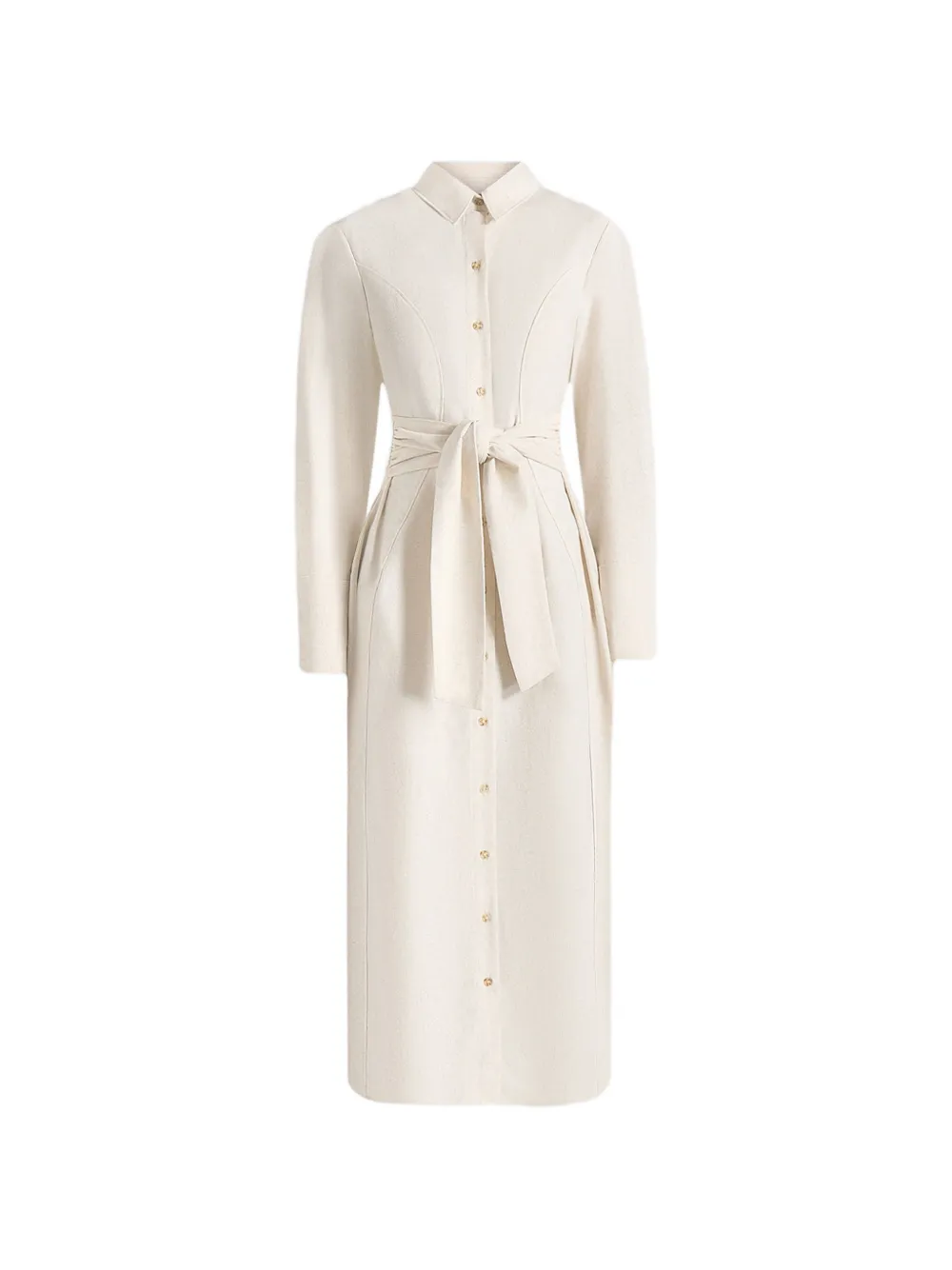 Manière De Voir Fern tie-waist midi dress - Toni neutri