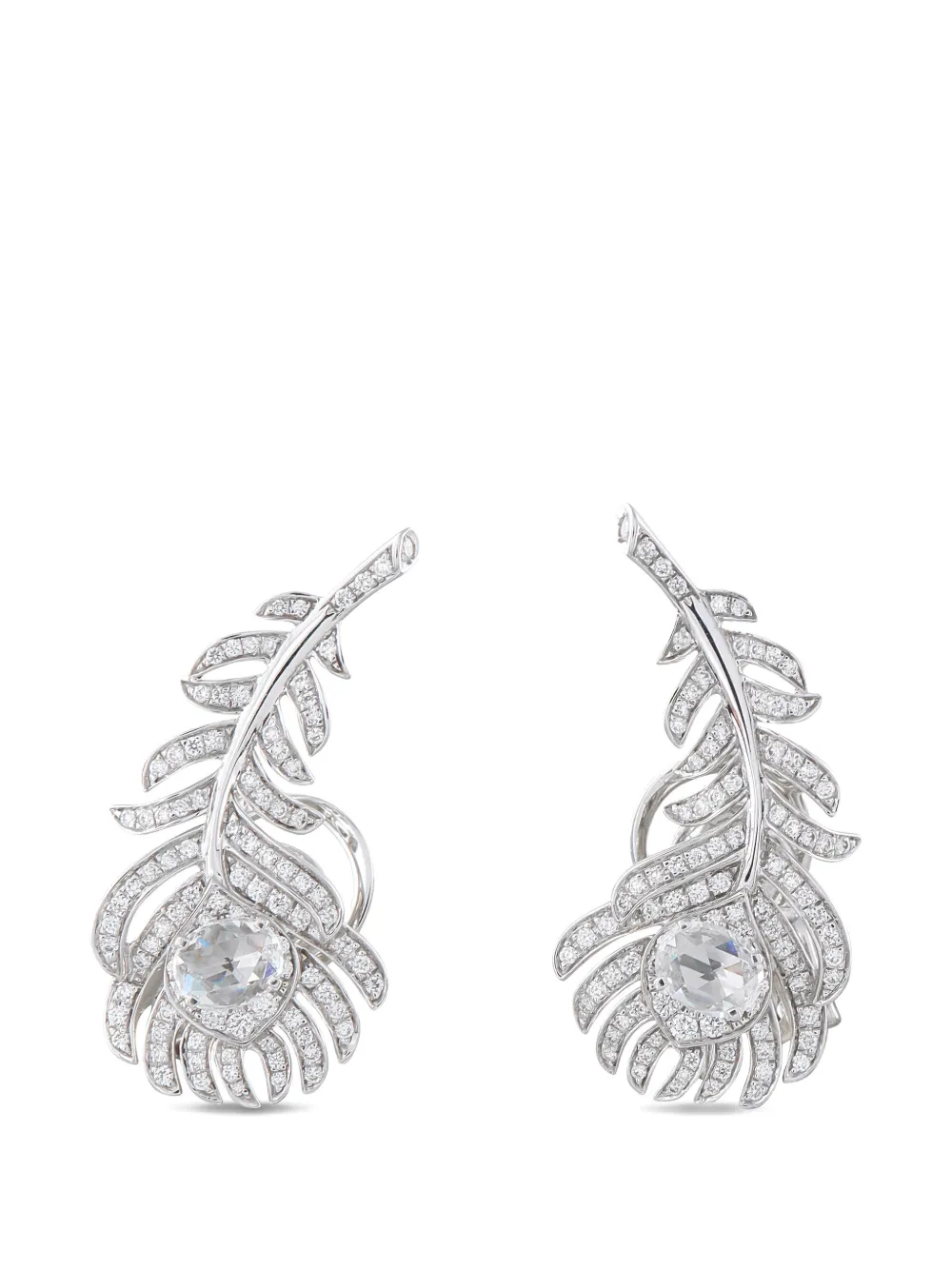 Boucheron Pre-Owned Plume de Paon diamond earrings - Argento