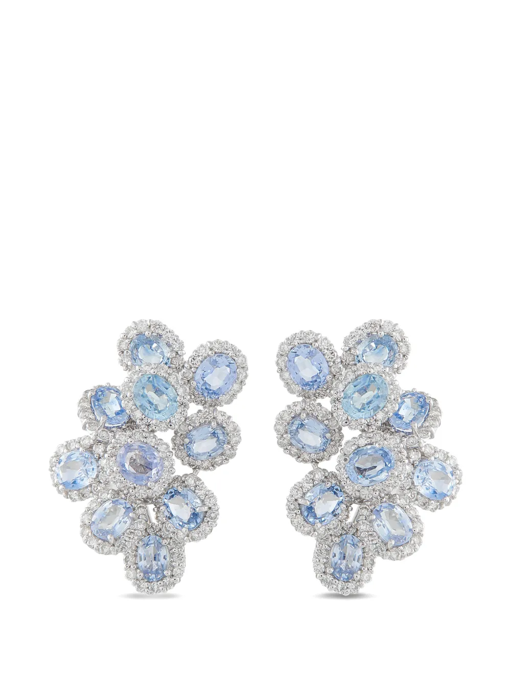 LB Exclusive sapphire and diamond clip-on earrings - Argento