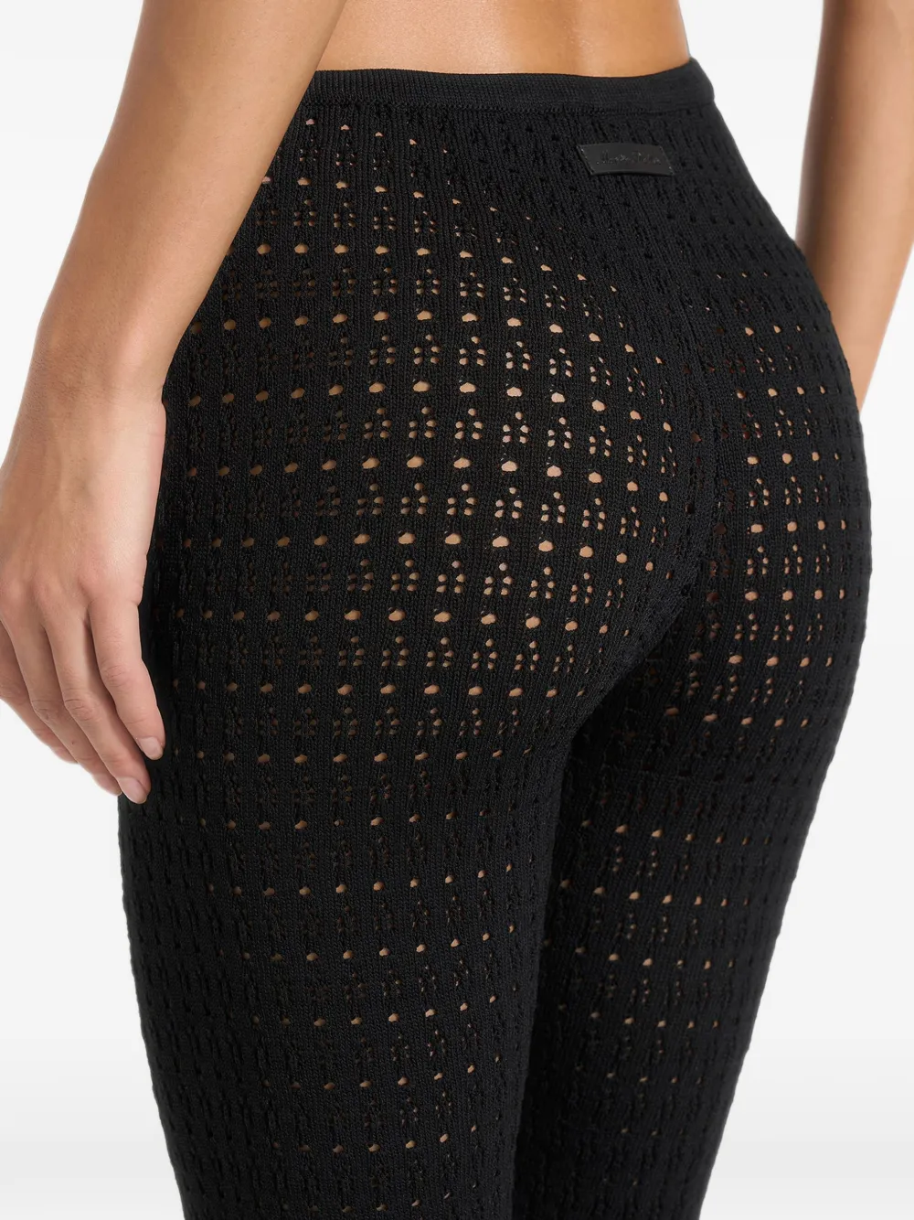 Manière De Voir Piper pointelle asymmetrische capri legging Zwart