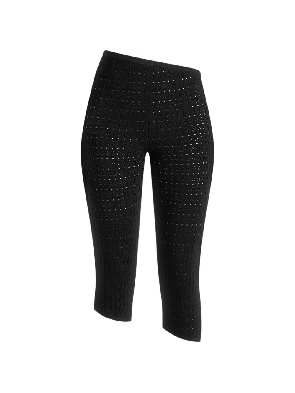 Manière De Voir Aimee pointelle asymmetric leggings - Nero