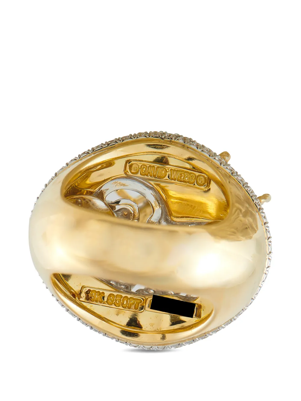  David Webb Anillo Con Diamantes Y Esmeralda - Dorado 