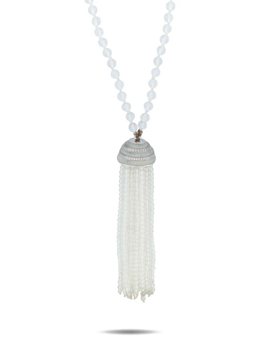 Ivanka Trump crystal and diamond tassel necklace - Argento