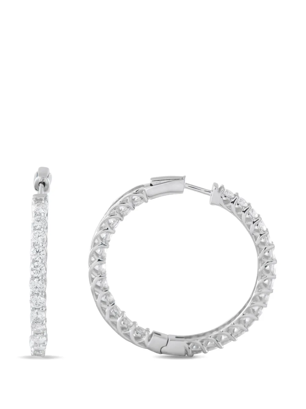 LB Exclusive diamond inside-out hoop earrings - Argento