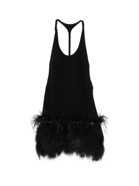 Vestiaire d'un Oiseau Libre feather-trim open-back mini dress