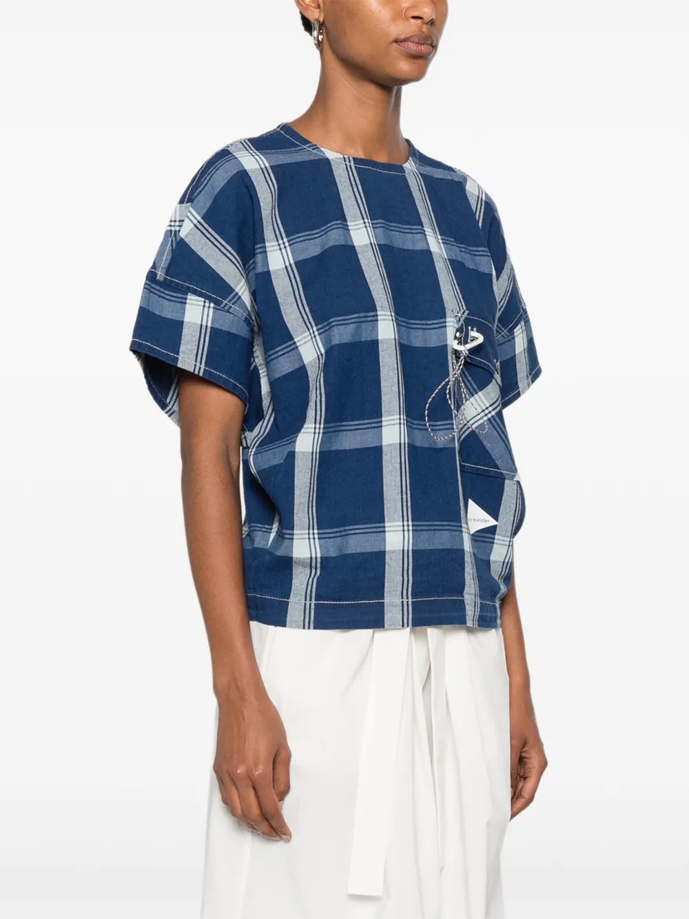  And Wander Blusa A Cuadros - Azul 