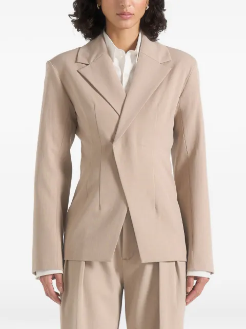 Manière De Voir Beatrice in beige tailored cinched blazer