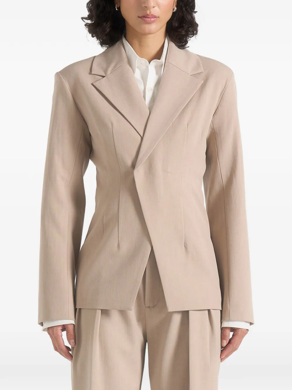 Manière De Voir Beatrice getailleerde blazer Beige