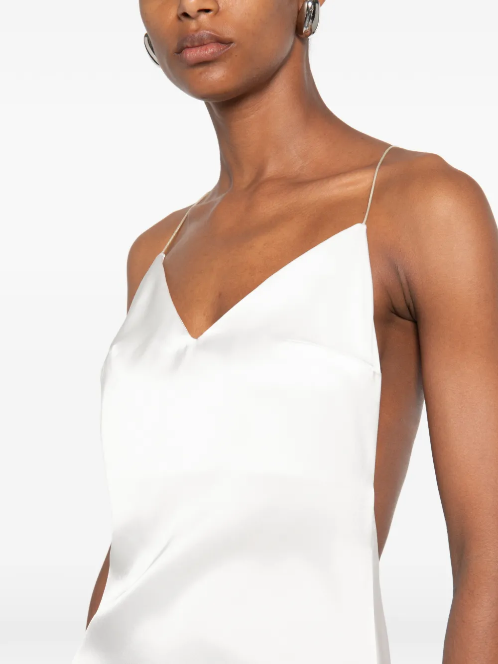 Vestiaire d'un Oiseau Libre Tri-Cut maxi-jurk met open achterkant Wit
