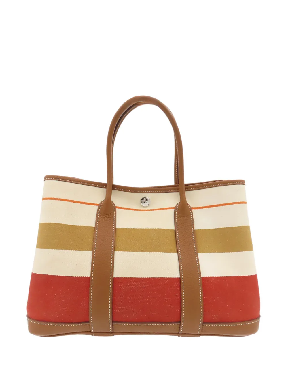 Hermès Pre-Owned 2013 Toile and Negonda Striped Garden Party 30 tote bag - Neutrals