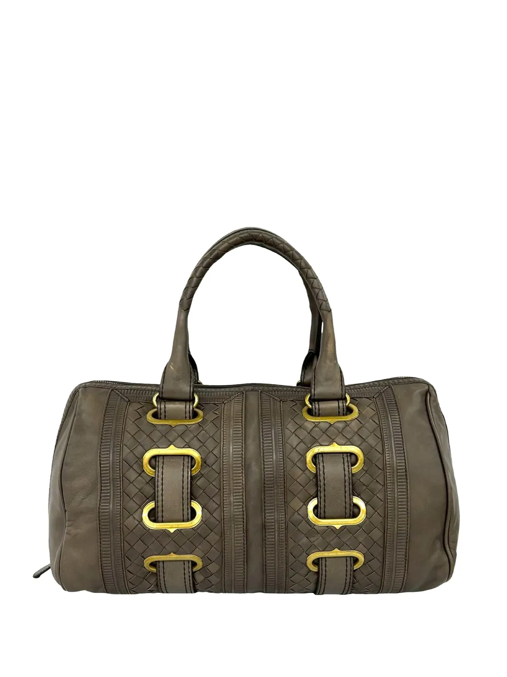 Bottega Veneta Pre-Owned 2012-2026 Intrecciato Trimmed Nappa Accordion satchel - Marrone