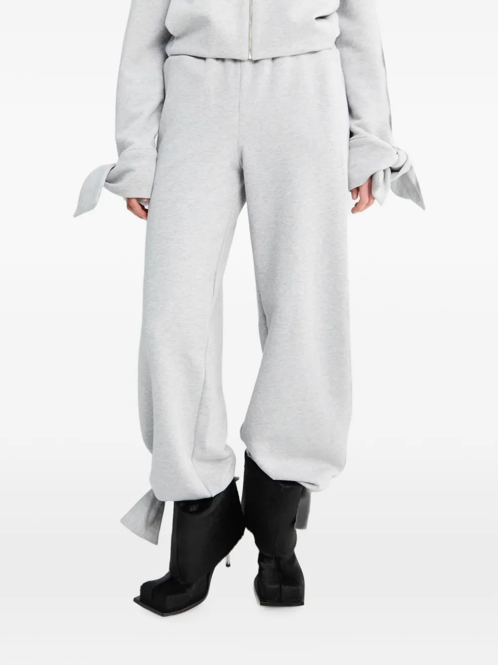 Fidan Novruzova tie-detail track pants - Grigio