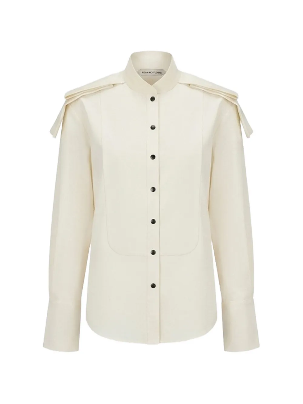 Fidan Novruzova Penelope shoulder-pad shirt - Toni neutri