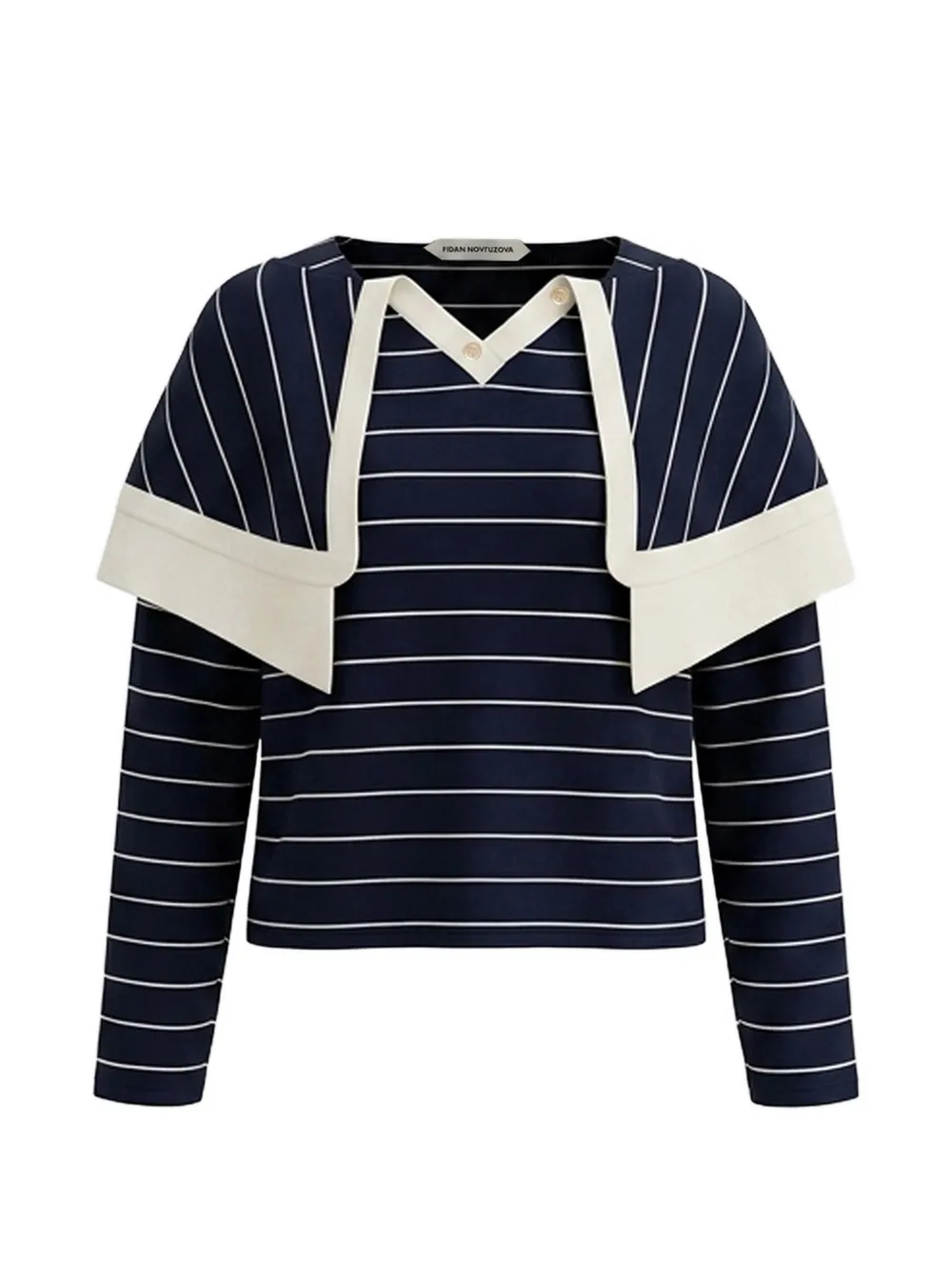 Fidan Novruzova Gaia horizontal-stripe blouse - Blu