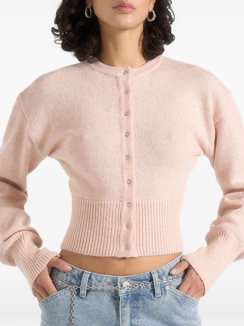 Manière De Voir Mayla ribbed-waist cardigan - Pink