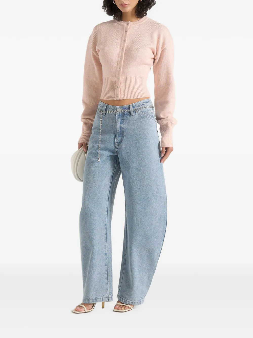 Manière De Voir Mayla ribbed-waist cardigan - Pink