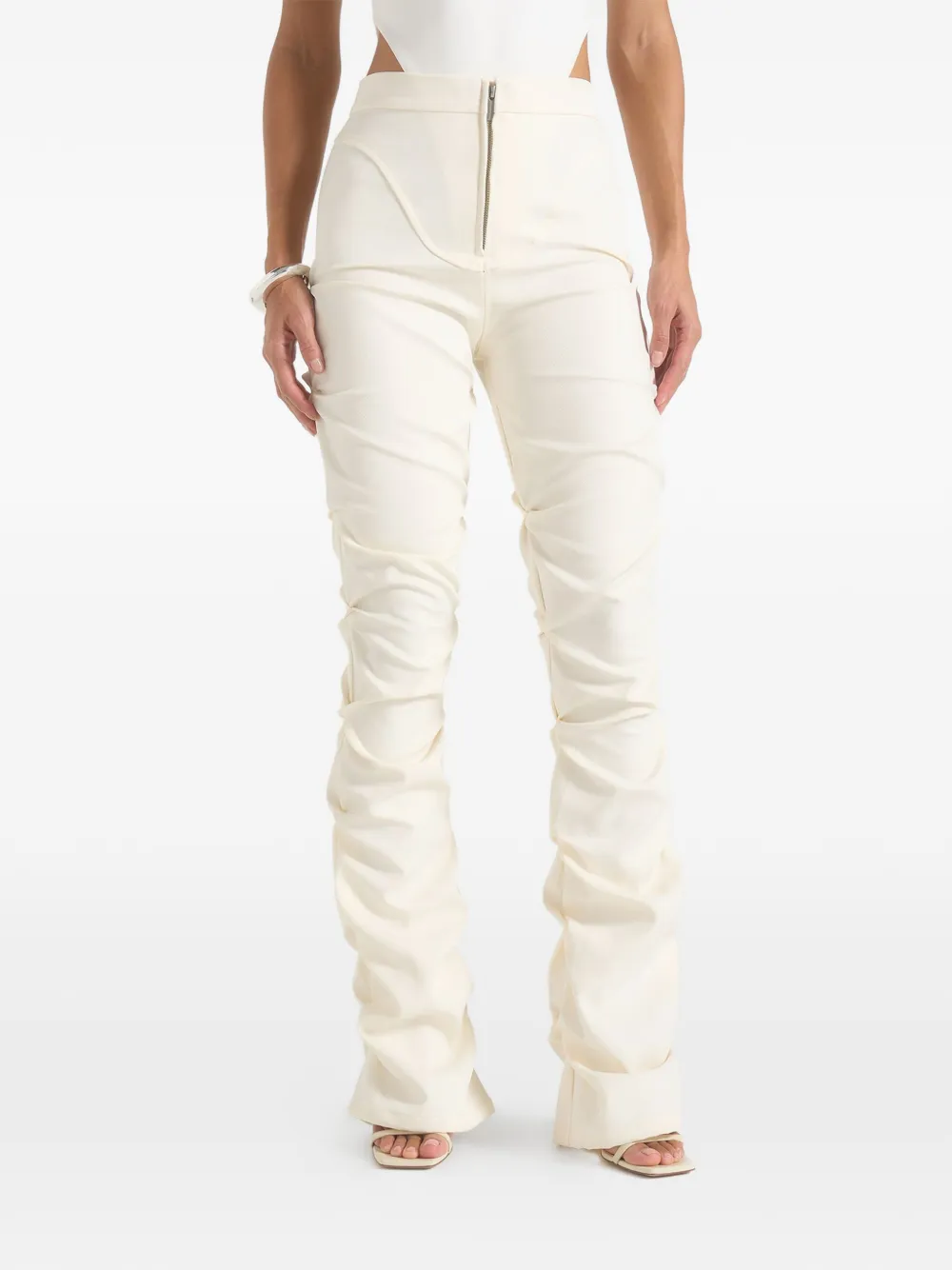 Manière De Voir Caroline ruched-detail trousers - Nude