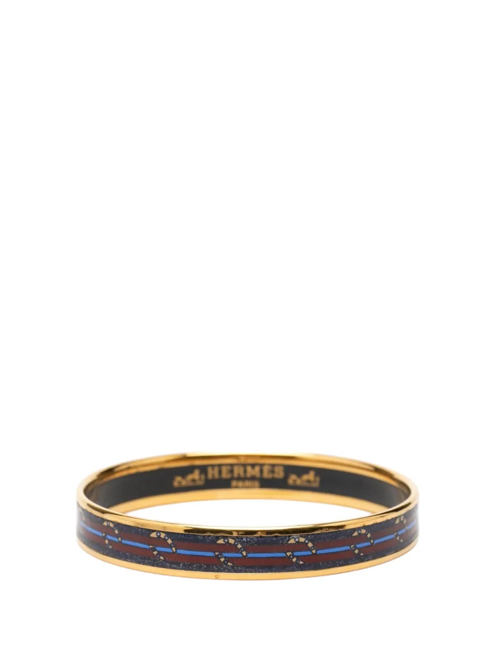 Hermès Pre-Owned 2010-2025 Narrow Horse Horseshoe Cloisonne Enamel Bangle 62 costume bracelet - Viola