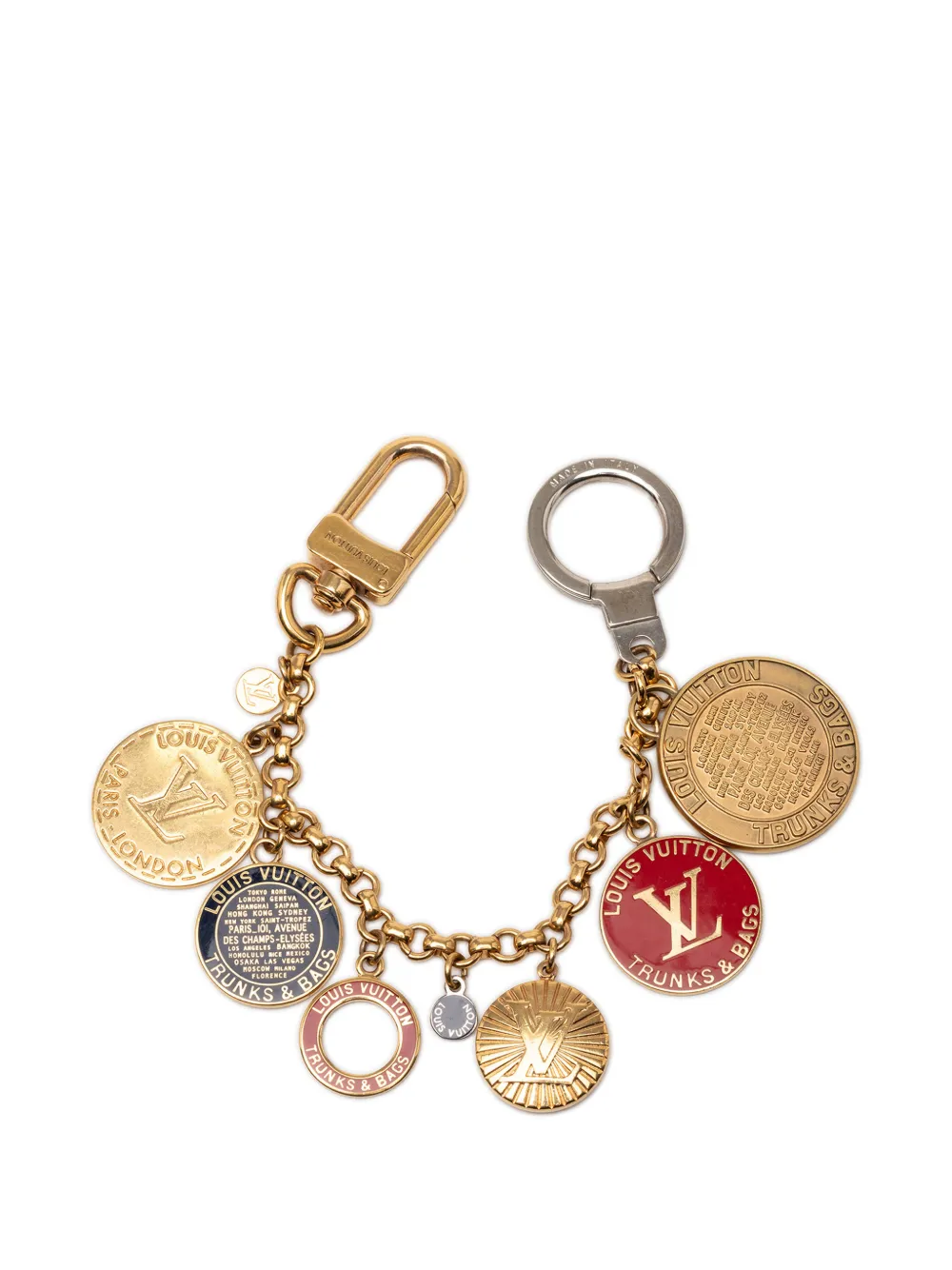 Louis Vuitton Pre-Owned 1980-1990 Gold Plated Trunks and Bags Charm key chain - Oro