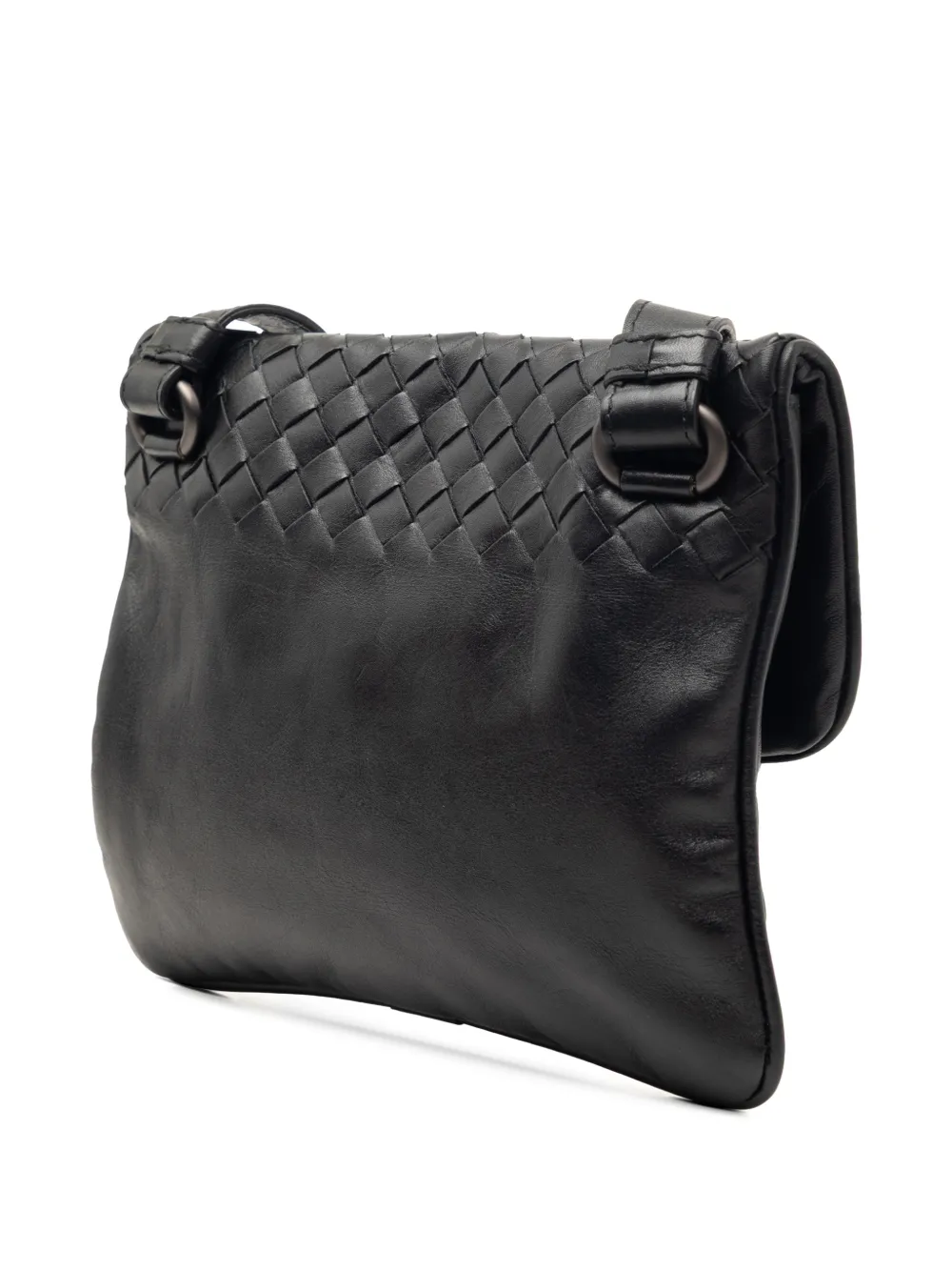  Bottega Veneta Pre-owned Sacoche à Bandoulière En Cuir Nappa à Finitions Intrecciato (2000-2026) - Noir 
