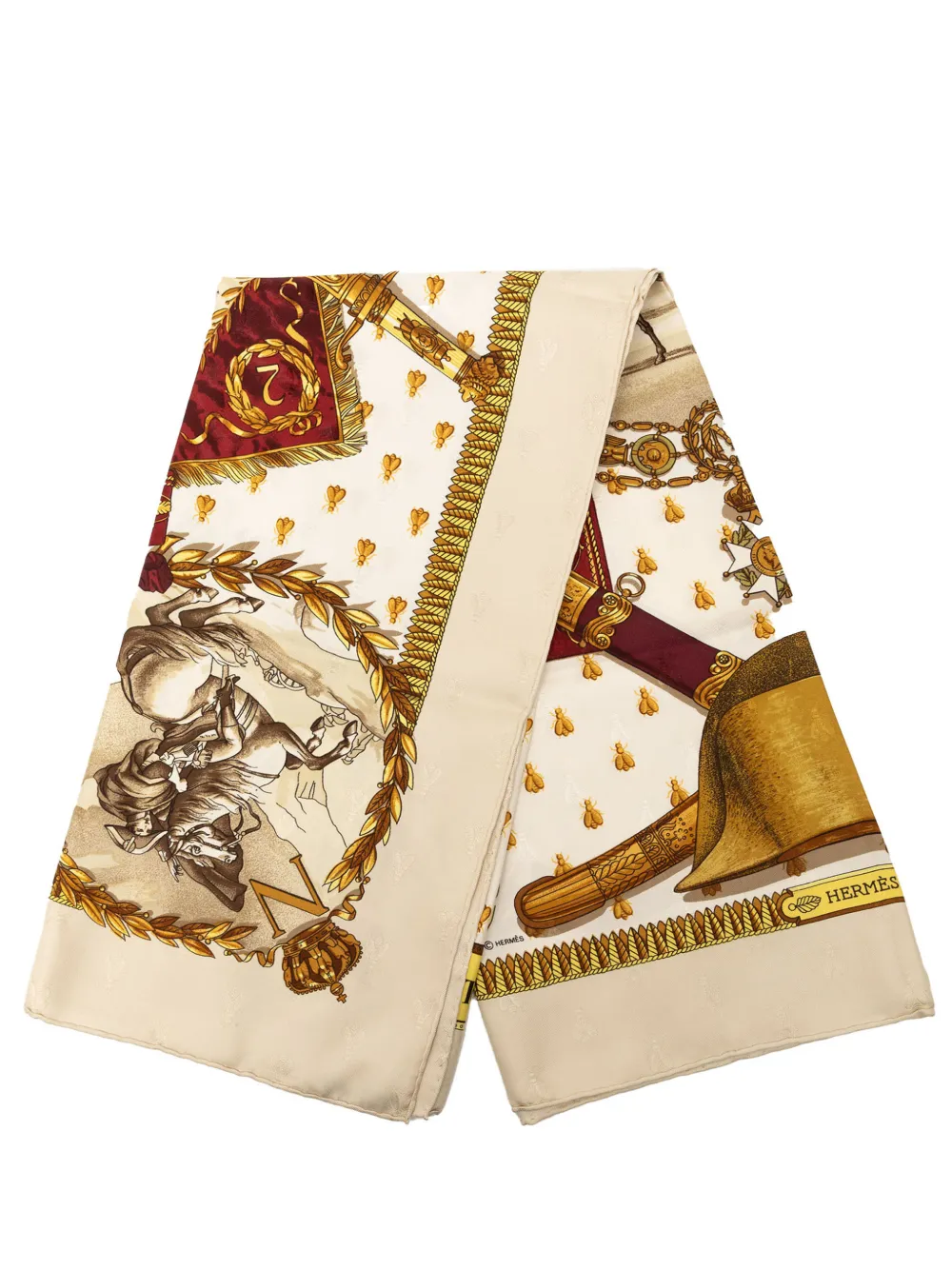 Hermès Pre-Owned 1990-2010 Napoleon Silk Scarf 90 scarves - Marrone