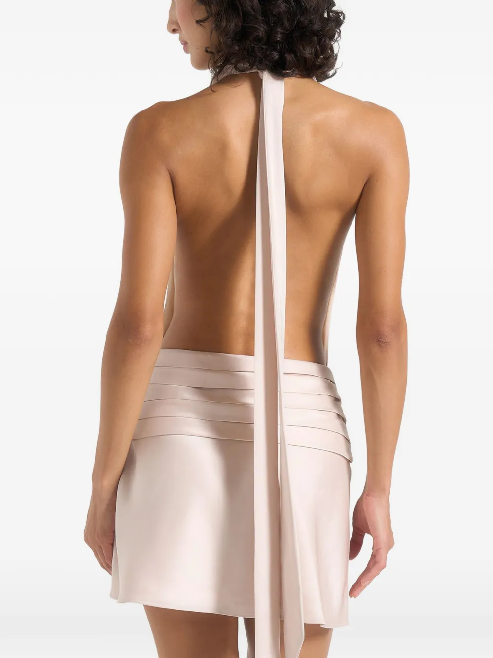 Manière De Voir Christelle mini-jurk met rozet-detail Beige