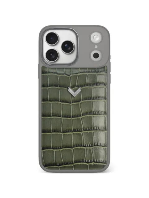 VELANTE crocodile-effect leather iPhone 17 Pro Max phone case