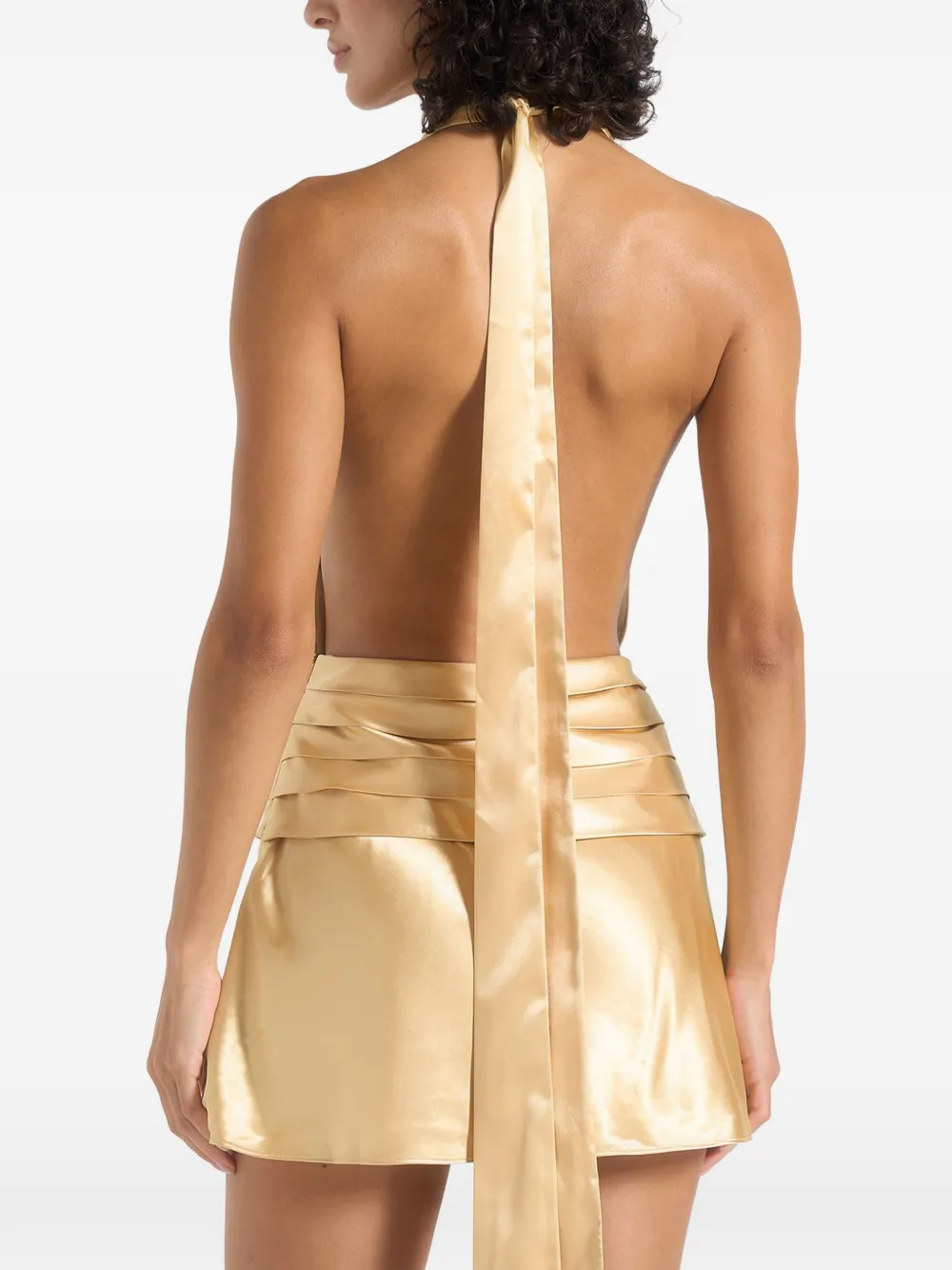 Manière De Voir Christelle mini-jurk met open achterkant Geel
