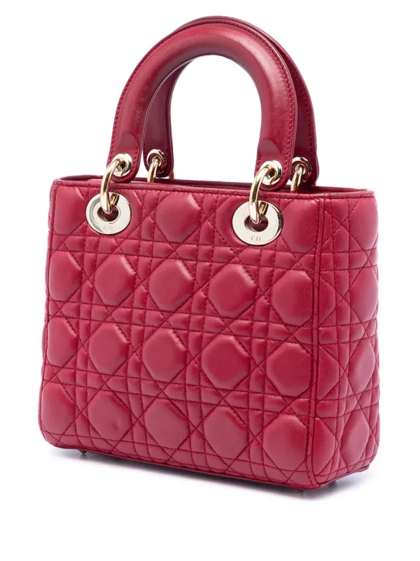 【箱無し】Christian Dior｜ABCDior ミッツァ 「R」 Christian Dior Pre-Owned 2017 Small Lambskin Cannage My ABCDior