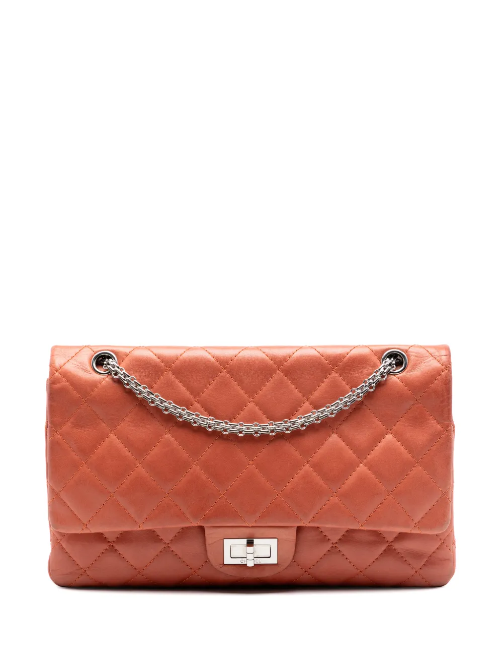 CHANEL Pre-Owned 2010-2011 Quilted Lambskin Reissue 2.55 Double Flap 227 shoulder bag - Arancione