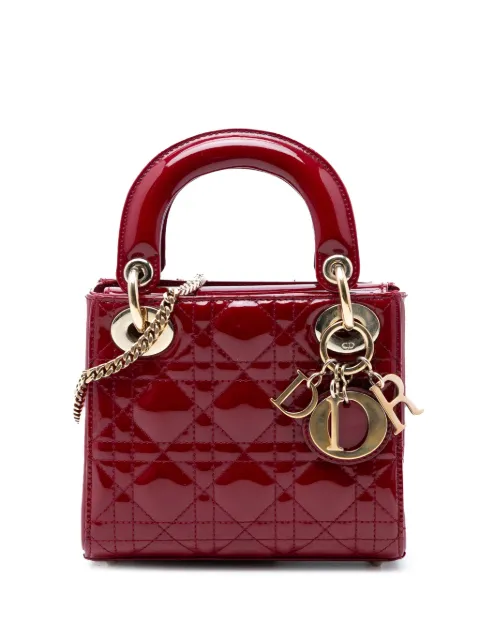 Christian Dior Pre-Owned 2018 Mini Patent Cannage Lady Dior satchel