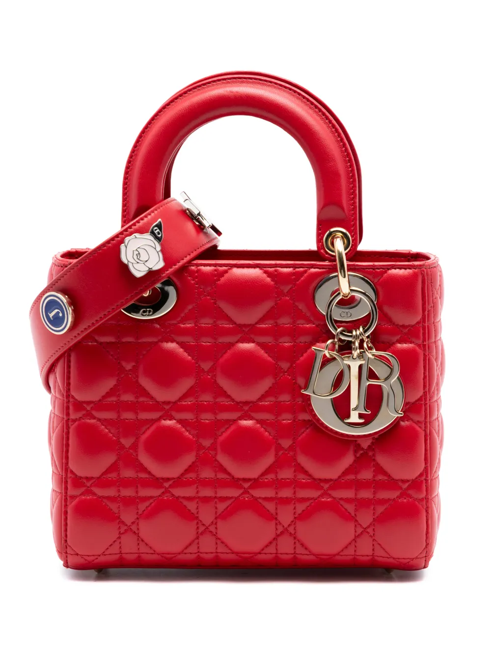 Christian Dior Pre-Owned 2017 Small Lambskin Cannage My ABCDior Lady Dior satchel - Rot