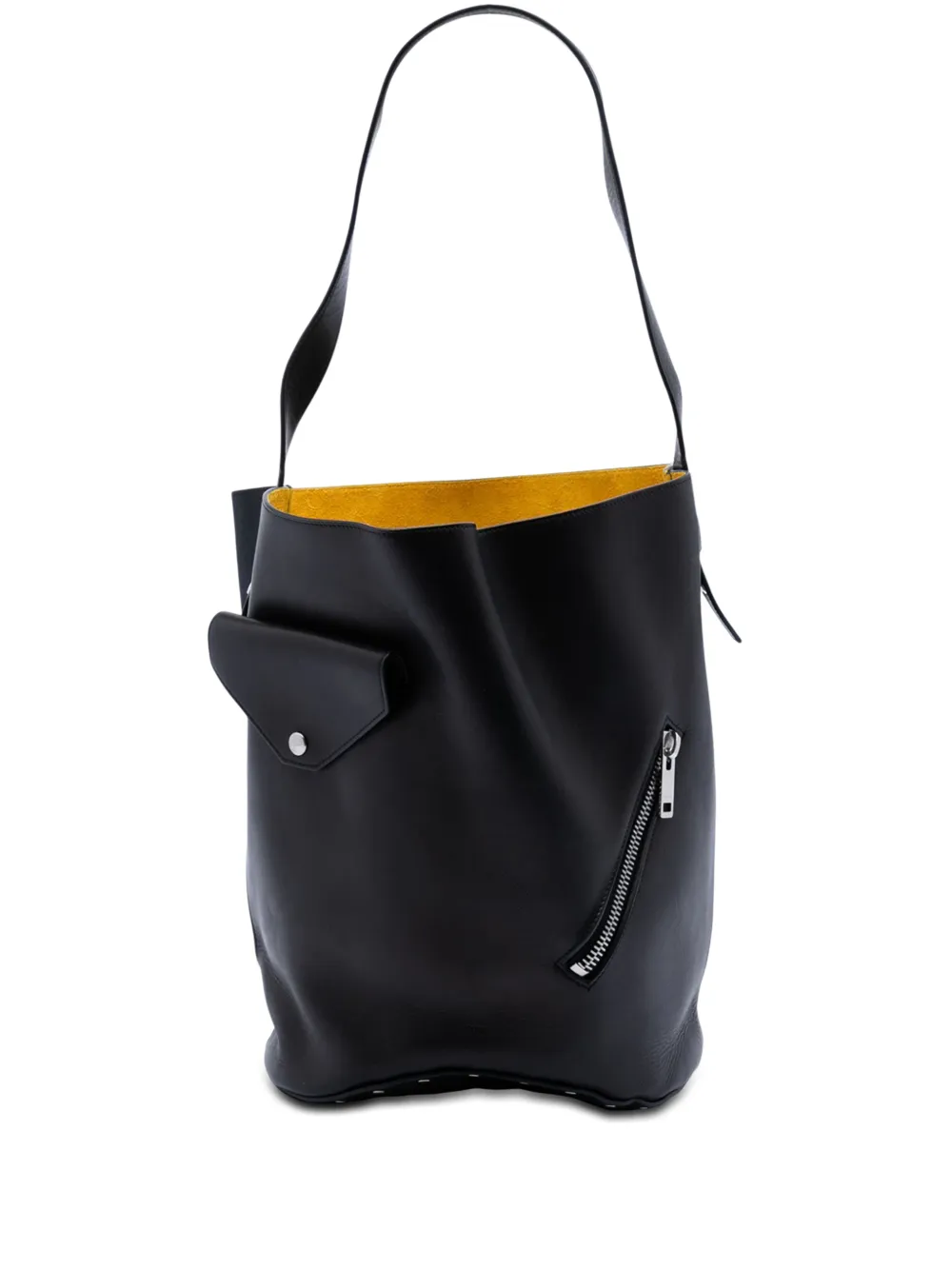 Celine Pre-Owned 2016 Leather Biker bucket bag - Nero
