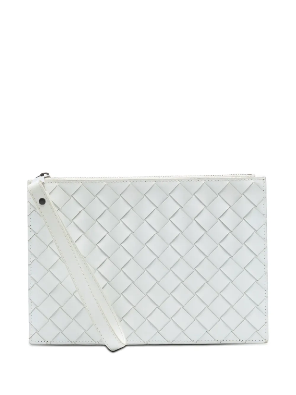 Bottega Veneta Pre-Owned 2012-2026 Leather Intrecciato clutch bag - White