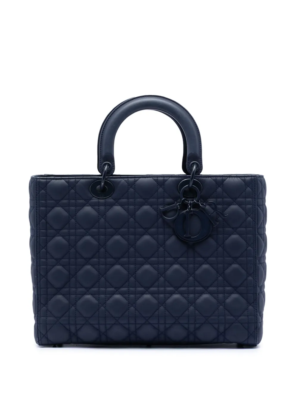 Christian Dior Pre-Owned 2019 Large Ultra Matte Calfskin Cannage Lady Dior satchel - Blau