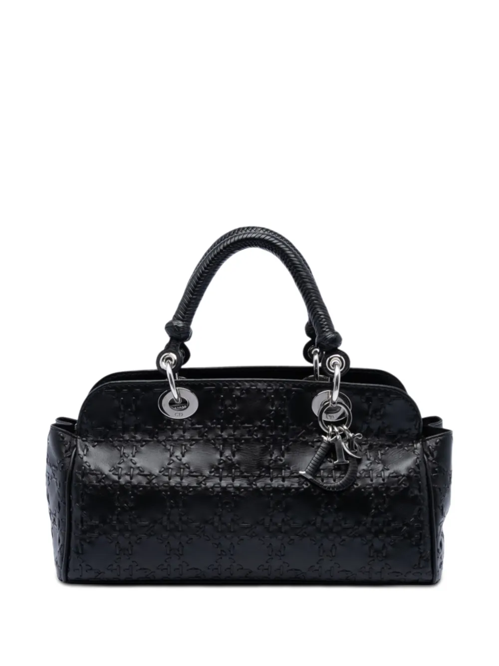 Christian Dior Pre-Owned 2007 Stitched Lambskin Cannage handbag - Nero