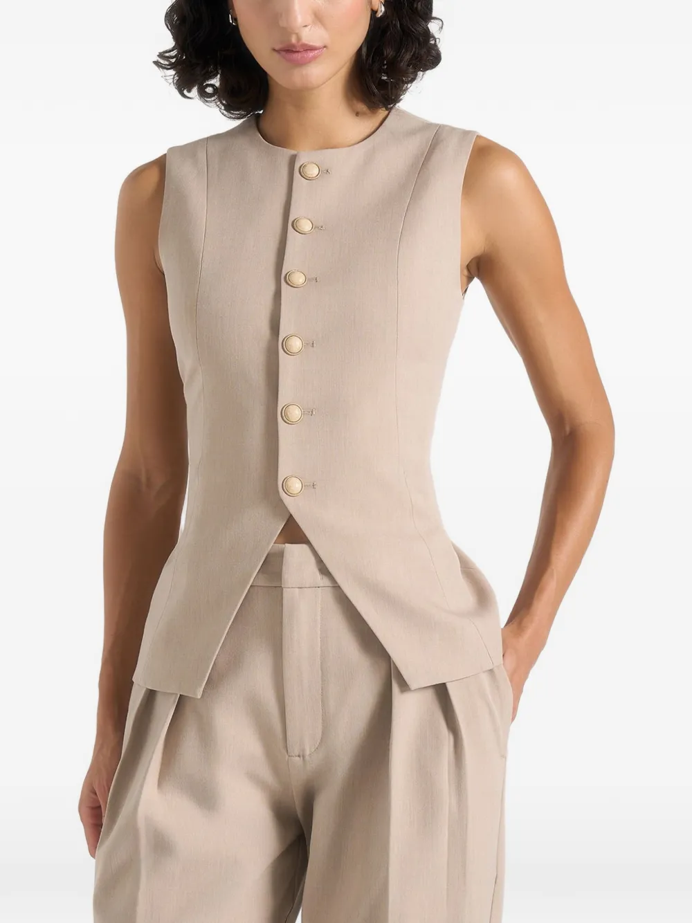 Manière De Voir Maisie buttoned vest - Toni neutri