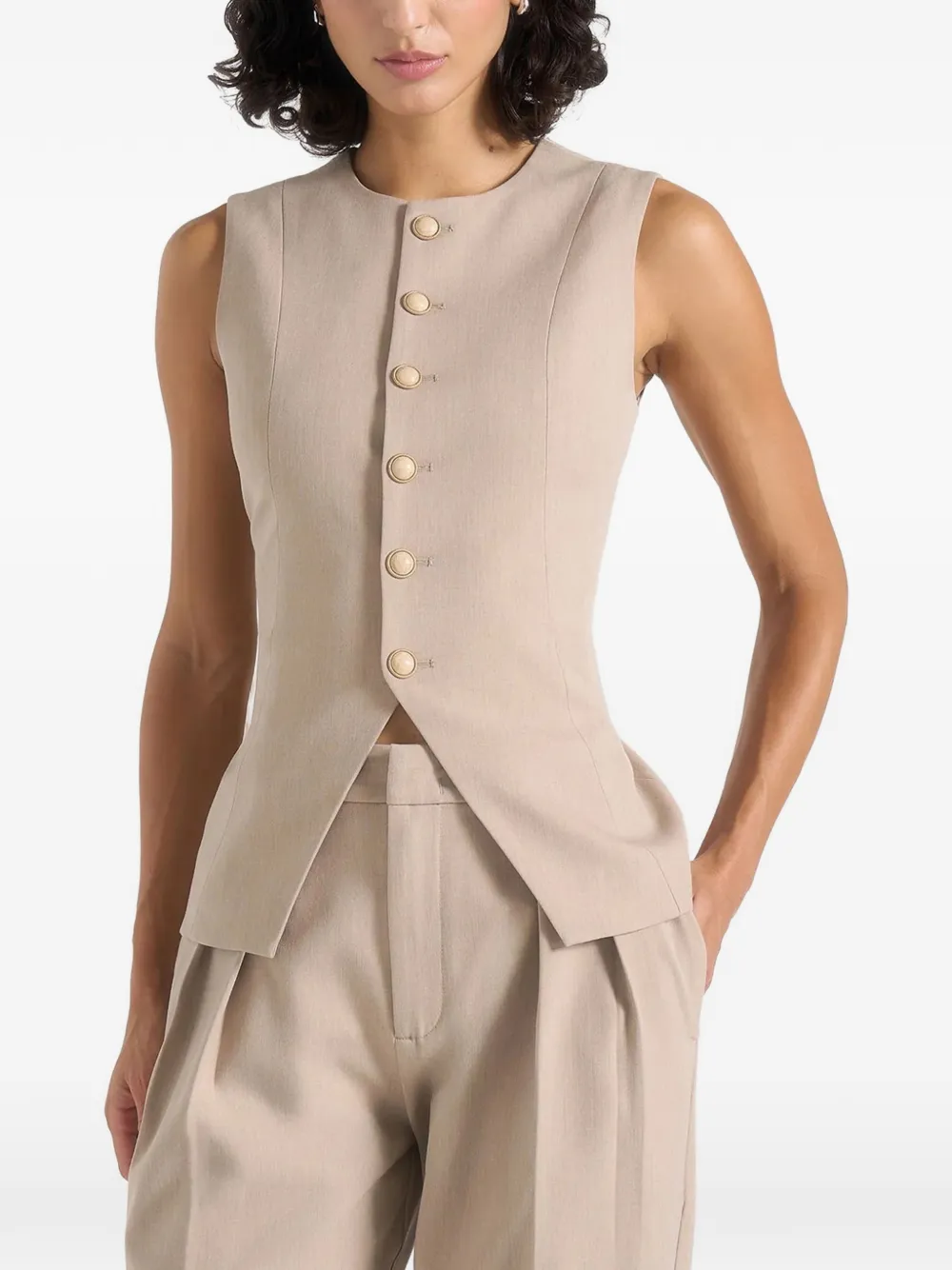 Manière De Voir Maisie buttoned vest - Toni neutri
