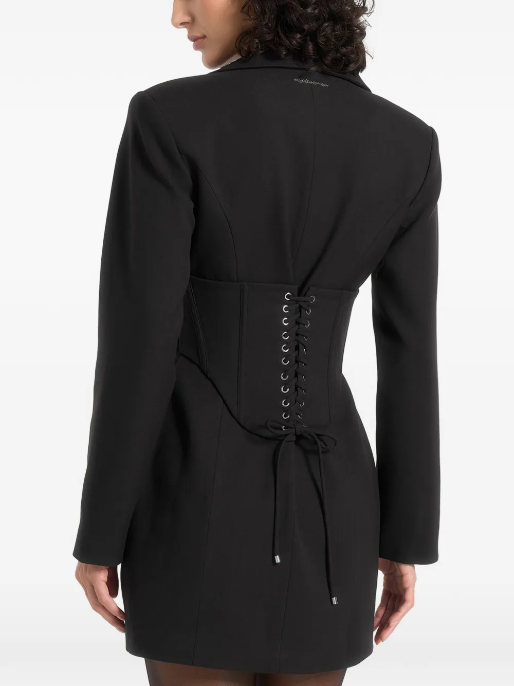 Manière De Voir Lacey blazerjurk met omkeerbaar korset Zwart