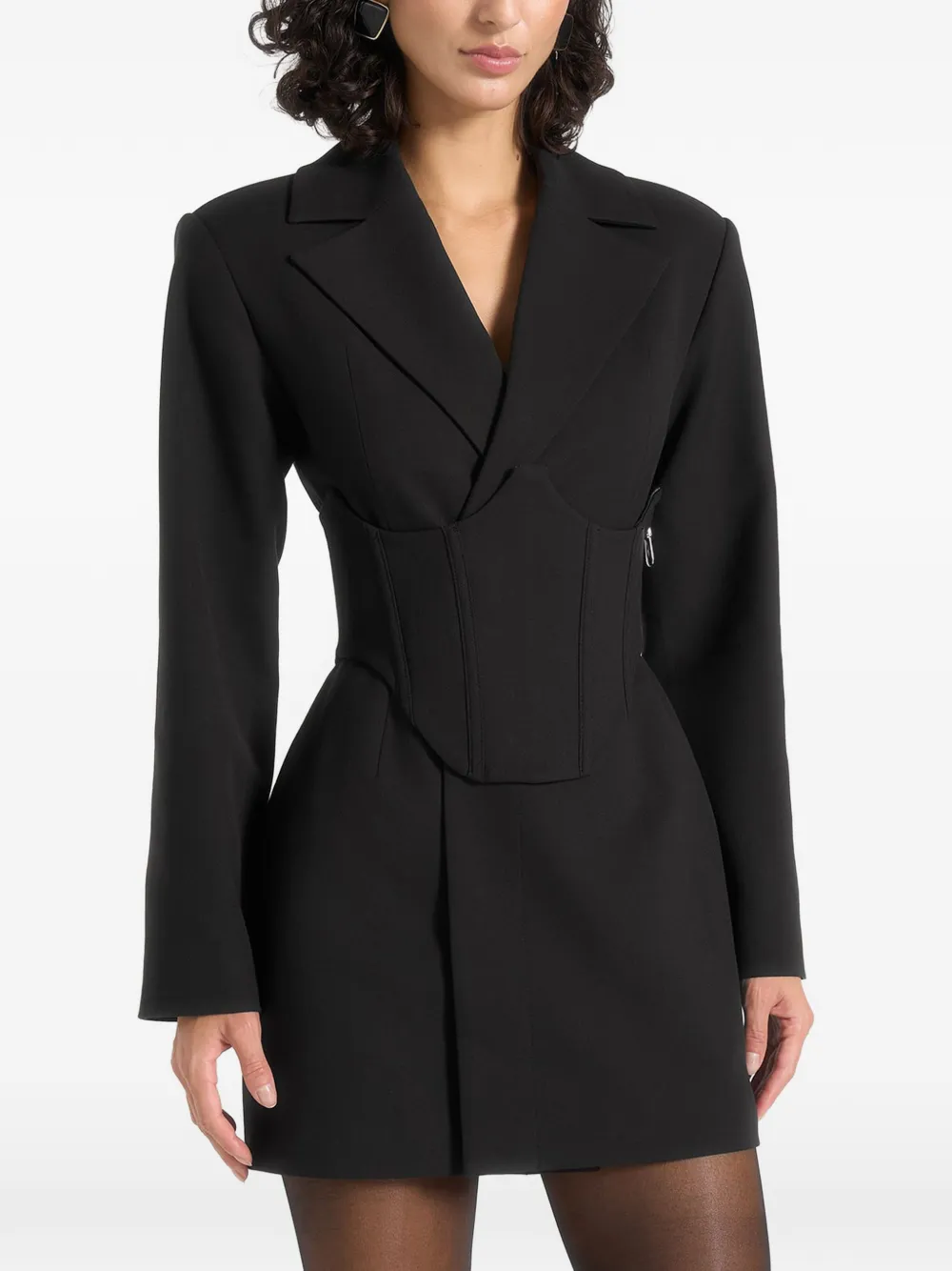 Manière De Voir Lacey corset-detail mini dress - Black